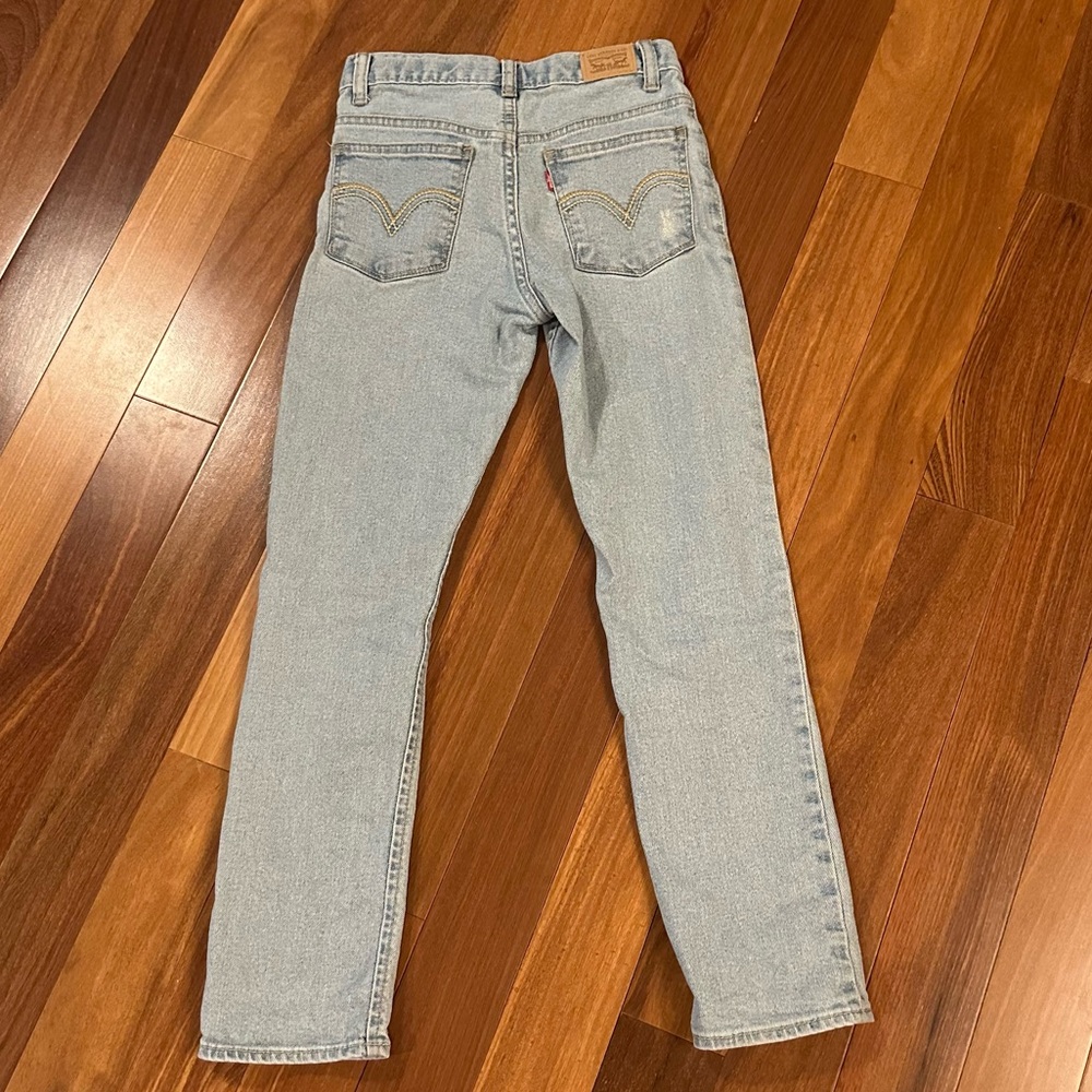 LEVIS Girlfriend Distressed Light Wash Jeans Girls Sz 10 - Like New!